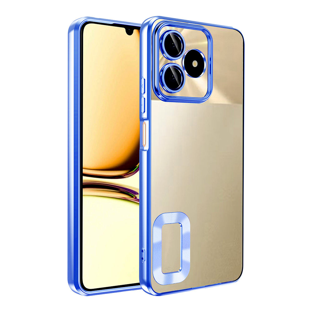 Realme Note 50 Uyumlu Kılıf Silikon Kamera Korumalı Renkli Şeritli Logo Gösteren Zore Omega Kapak