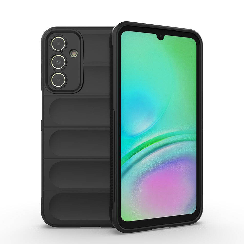 [RNZ-TA106914] Samsung Galaxy A15 Uyumlu Kılıf Esnek TPU Oyuklu Arka Yüzey Tasarımlı Zore Etnik Silikon Kapak (Siyah)