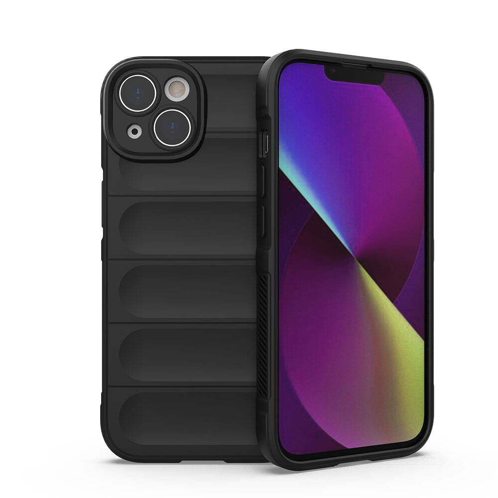 [RNZ-TA106882] Apple iPhone 14 Uyumlu Kılıf Esnek TPU Oyuklu Arka Yüzey Tasarımlı Zore Etnik Silikon Kapak (Siyah)