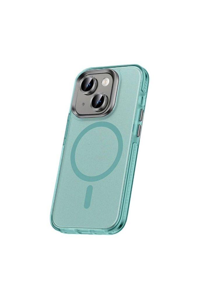 Apple iPhone 15 Uyumlu Kılıf Airbagli M-safe Wireless Şarj Özellikli Lens Koruyuculu Zore Klaptika Kapak