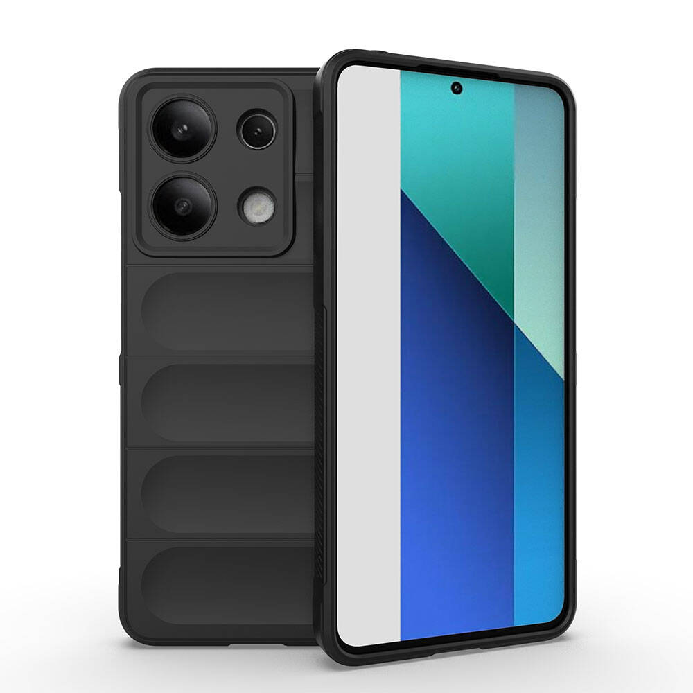 [RNZ-TA106902] Xiaomi Redmi Note 13 4G Uyumlu Kılıf Esnek TPU Oyuklu Arka Yüzey Tasarımlı Zore Etnik Silikon Kapak (Siyah)