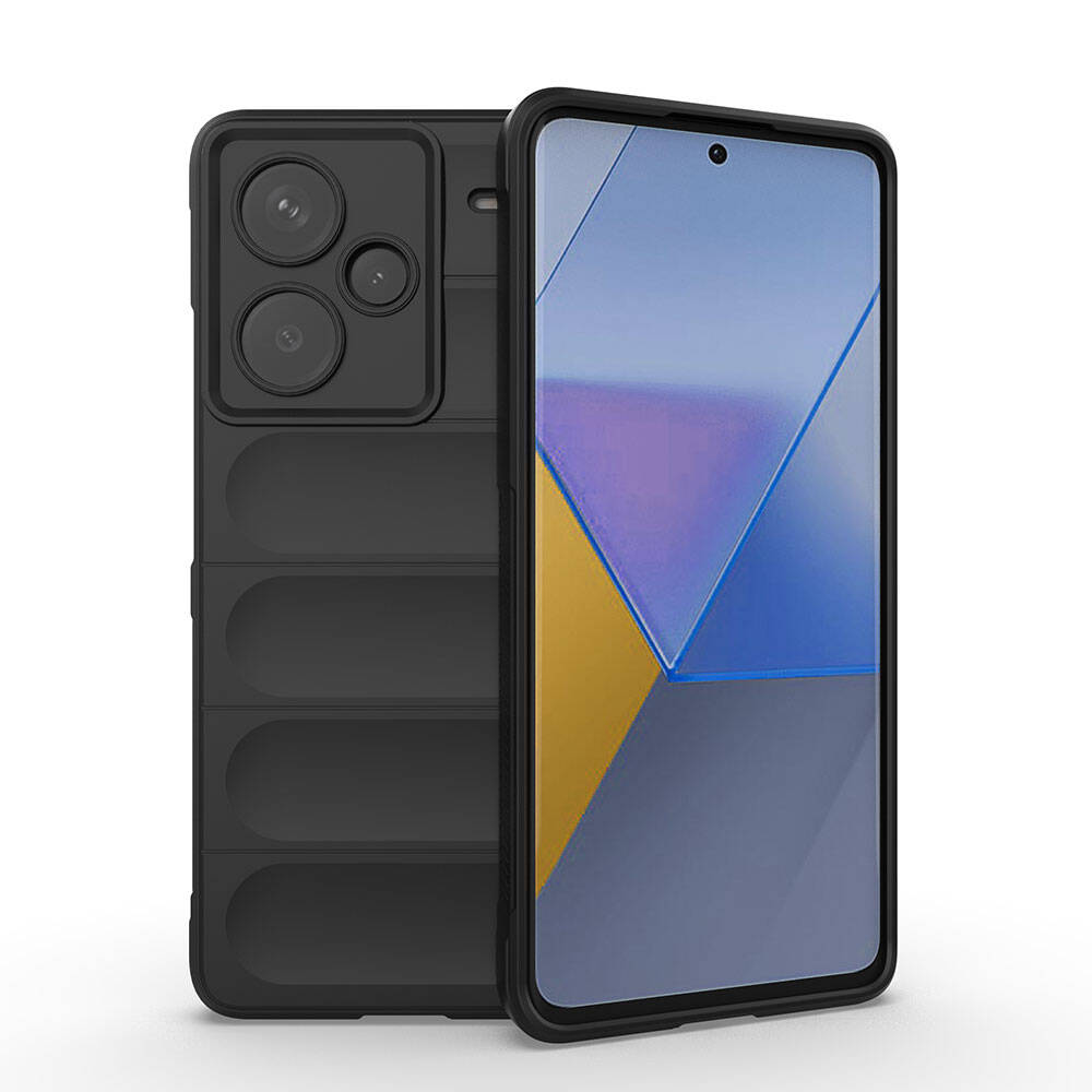 [RNZ-TA106906] Xiaomi Redmi Note 13 Pro Plus 5G Uyumlu Kılıf Esnek TPU Oyuklu Arka Yüzey Tasarımlı Zore Etnik Silikon Kapak (Siyah)