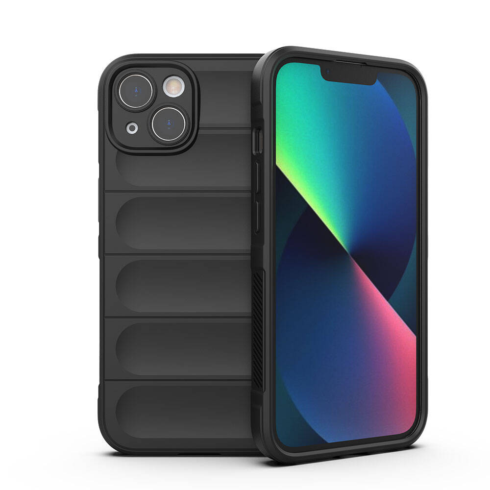 [RNZ-TA106878] Apple iPhone 13 Uyumlu Kılıf Esnek TPU Oyuklu Arka Yüzey Tasarımlı Zore Etnik Silikon Kapak (Siyah)