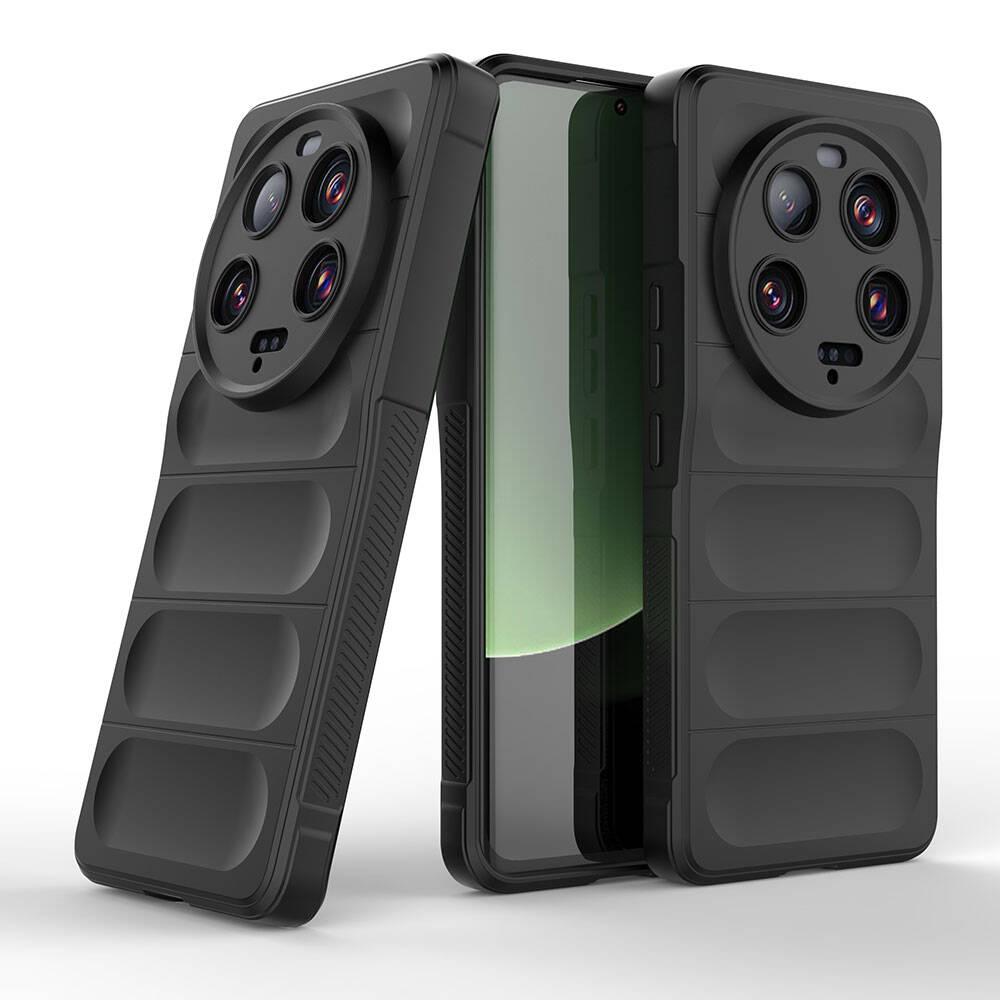 [RNZ-TA106886] Xiaomi Mi 13 Ultra Uyumlu Kılıf Esnek TPU Oyuklu Arka Yüzey Tasarımlı Zore Etnik Silikon Kapak (Siyah)