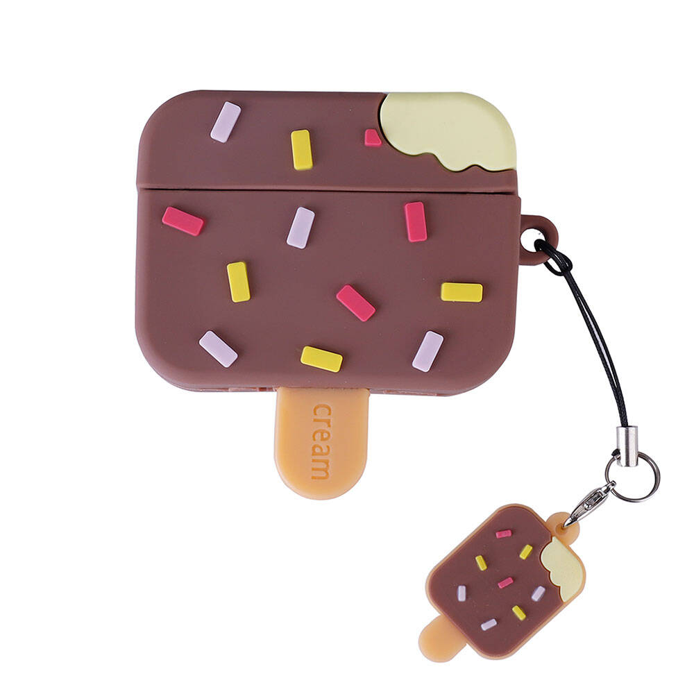 Apple Airpods Pro 2 Uyumlu Zore TPU Kabartma Figürlü İpli Airbag 37 Silikon Kılıf