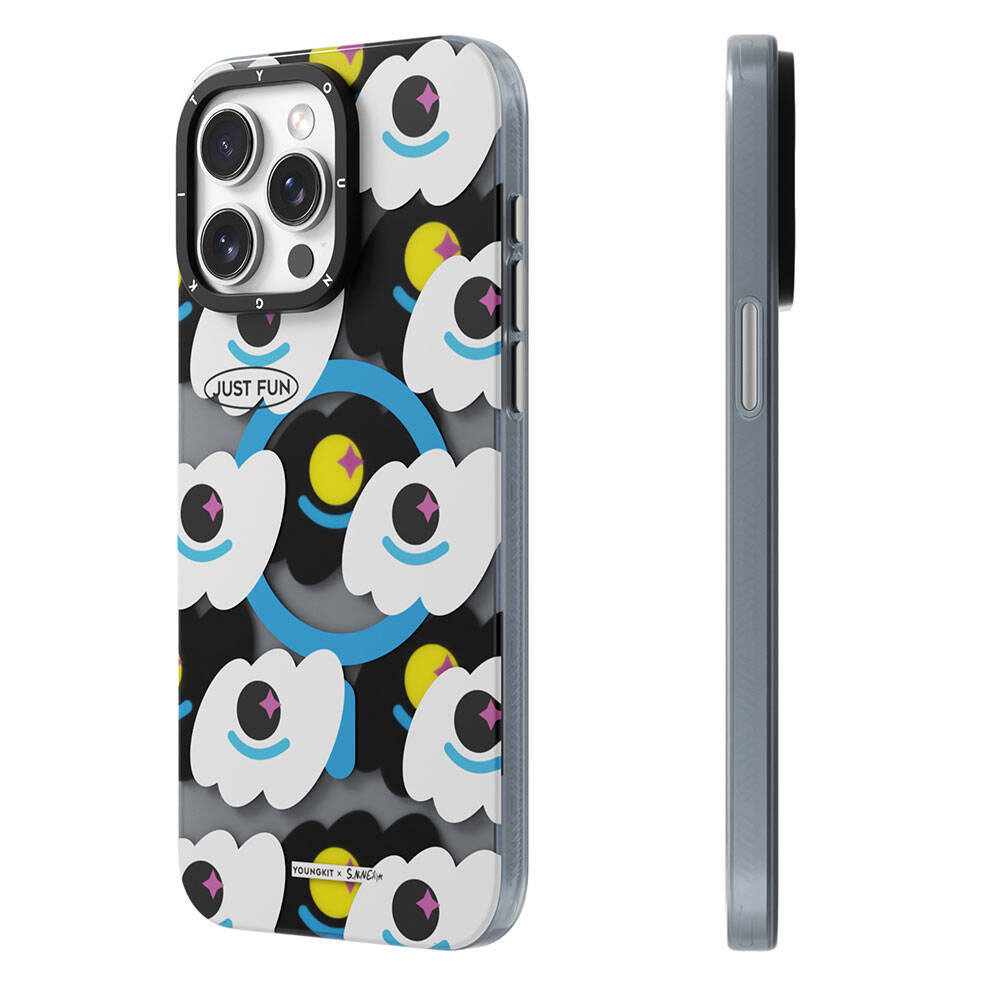[RNZ-TA107585] Apple iPhone 15 Pro Max Uyumlu Kılıf M-safe Şarj Özellikli Youngkit Happy View Serisi Kapak