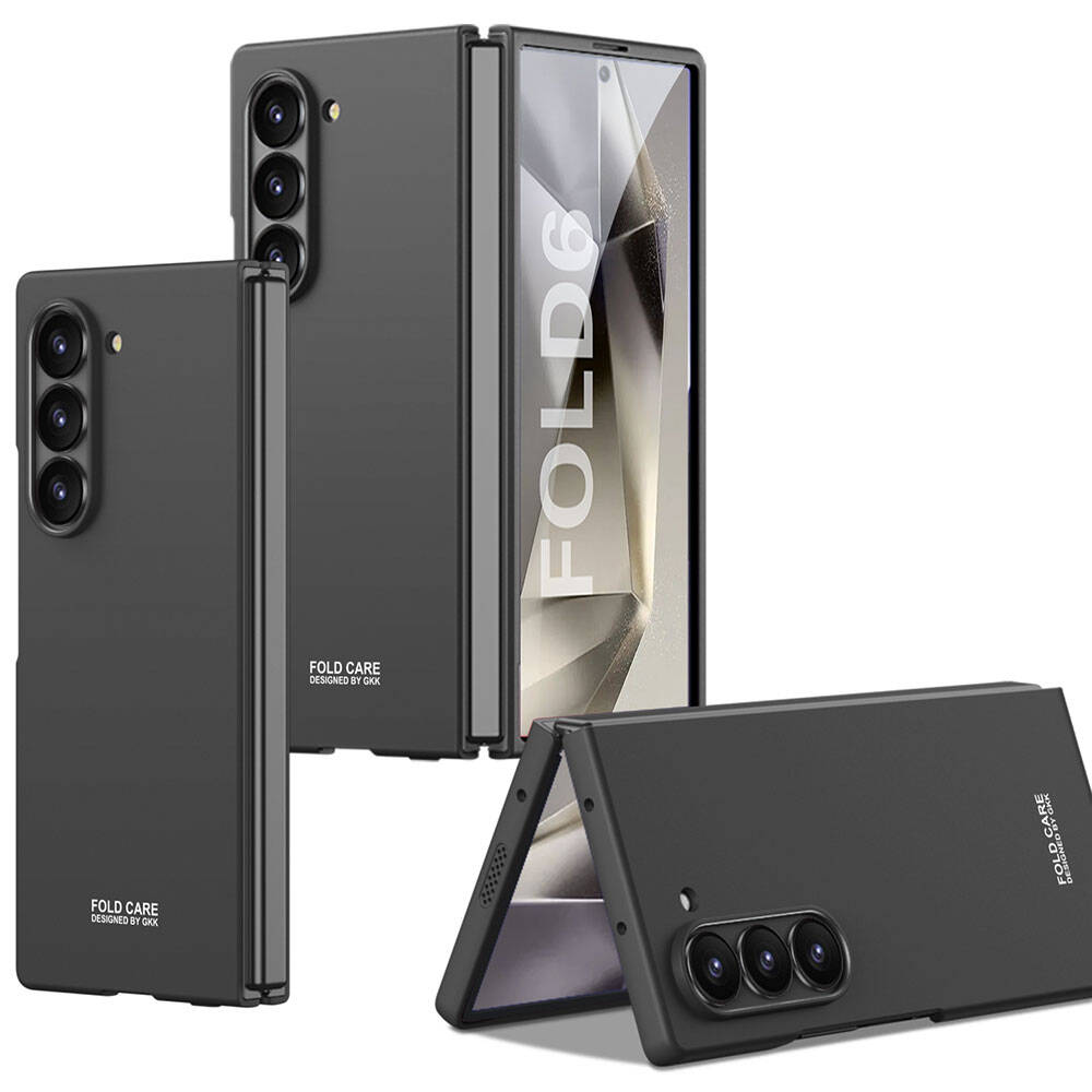[RNZ-TA107789] Samsung Galaxy Z Fold 6 Uyumlu Kılıf Zore Sert Kıpta Kapak (Siyah)