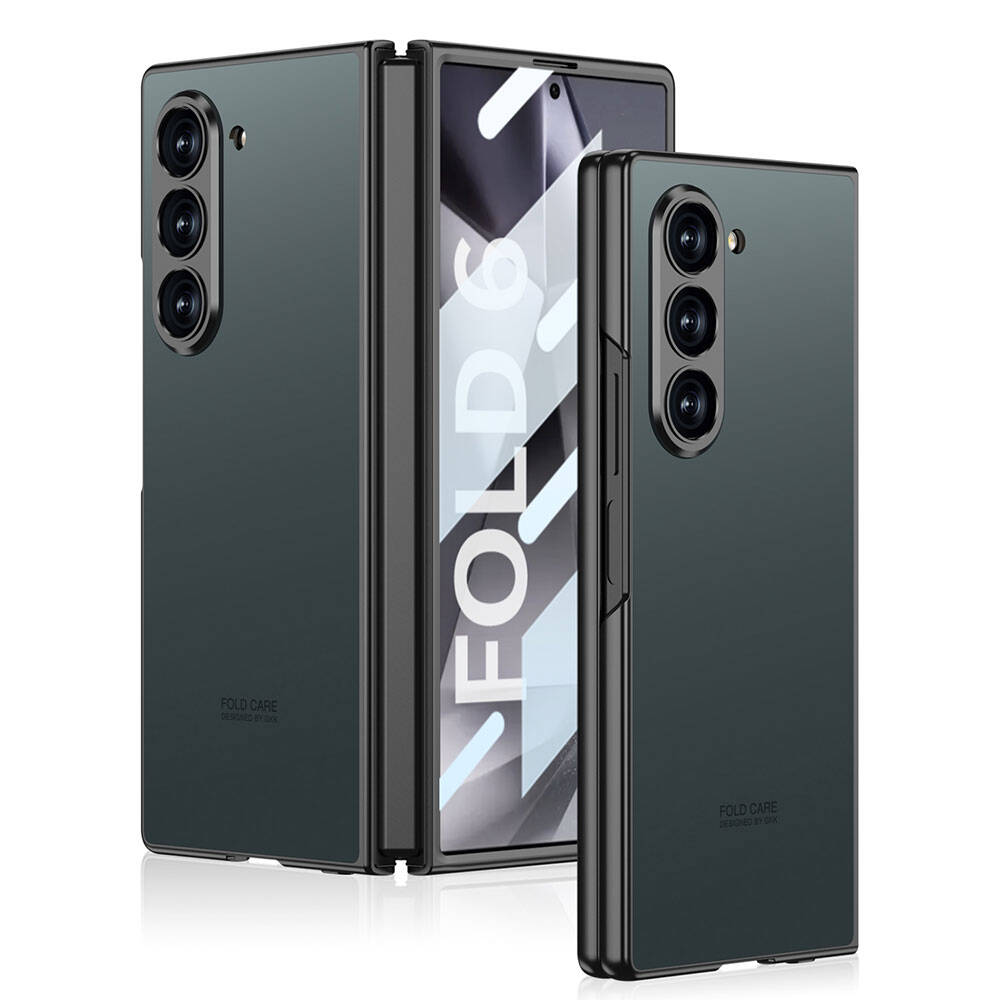Samsung Galaxy Z Fold 6 Uyumlu Kılıf Titanyum Metal Tasarımlı Zore Kıpta Caz Kapak