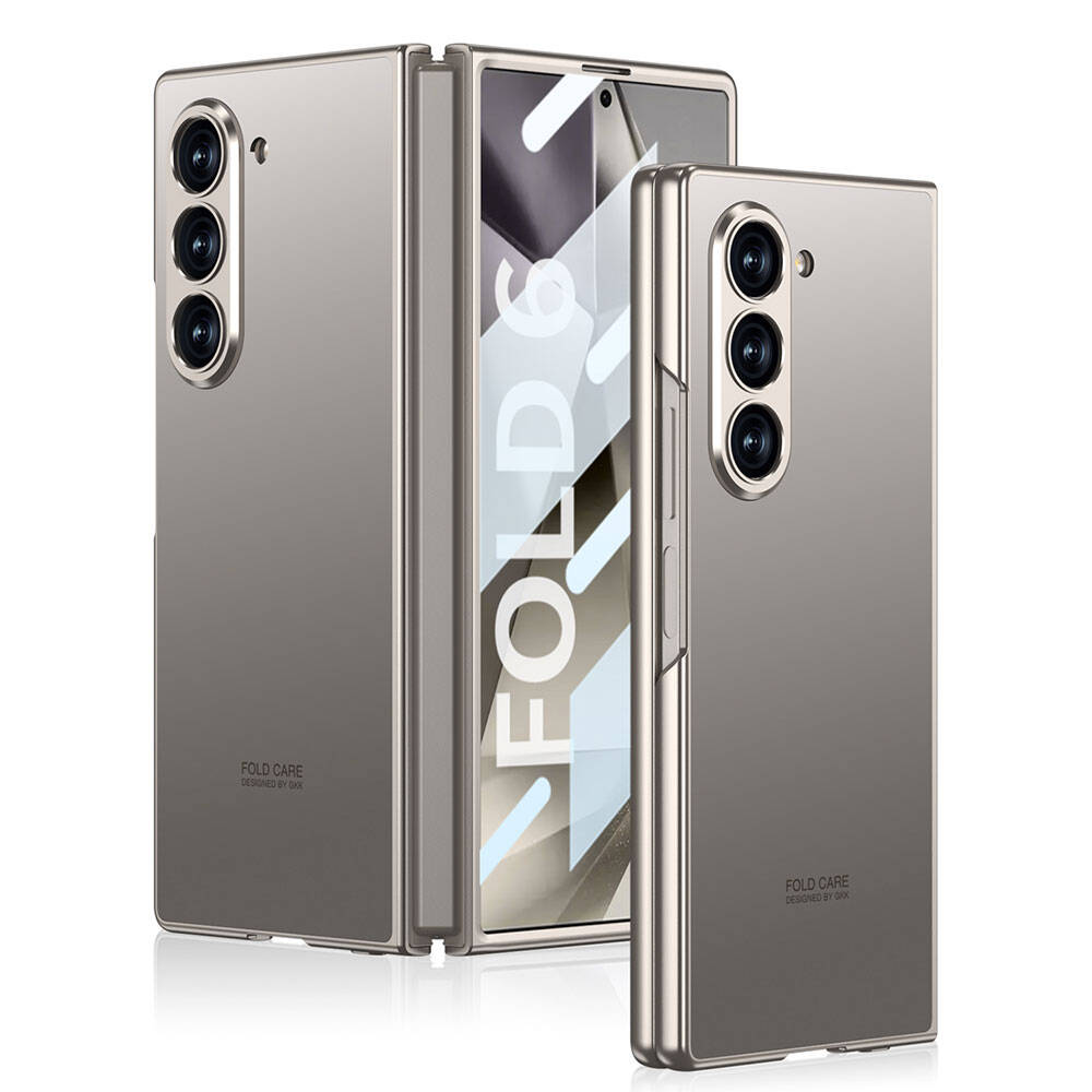 Samsung Galaxy Z Fold 6 Uyumlu Kılıf Titanyum Metal Tasarımlı Zore Kıpta Caz Kapak