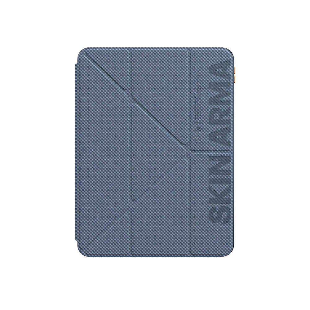 Apple iPad Air 11 2024 Uyumlu Kılıf SkinArma Kabartma Baskı Tasarımlı 360 Tam Koruma Arkası Şeffaf Standlı Gamma Kılıf