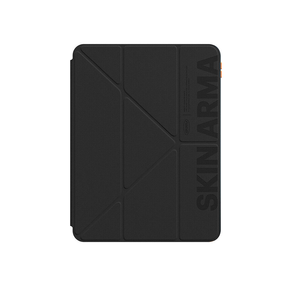 Apple iPad Air 11 2024 Uyumlu Kılıf SkinArma Kabartma Baskı Tasarımlı 360 Tam Koruma Arkası Şeffaf Standlı Gamma Kılıf