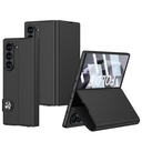 Samsung Galaxy Z Fold 6 Uyumlu Kılıf Suni Deri Tasarımlı Magnetik Tokalı ve Kartlıklı Zore Kıpta Zegna Kapak