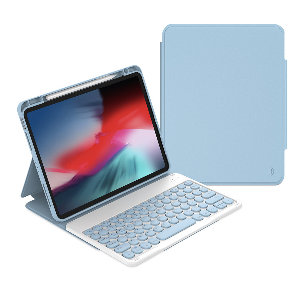 Apple iPad Air 10.9 2022 (5.Nesil) Uyumlu Wiwu Protective Gizli Kalem Bölmeli Klavyeli Kılıf
