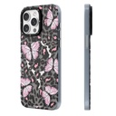 Apple iPhone 15 Pro Uyumlu Kılıf M-safe Şarj Özellikli Kelebek Desenli Youngkit Shadow Dance Serisi Kapak