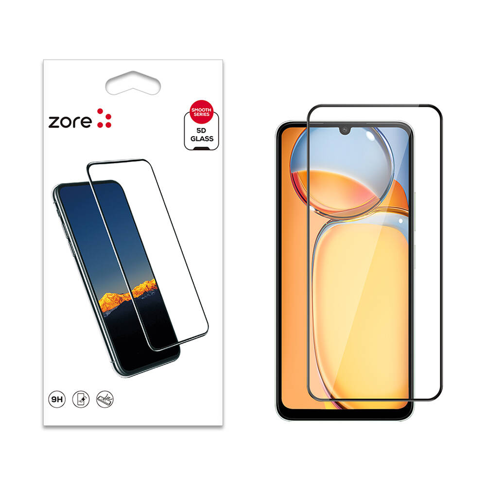 Xiaomi Redmi 13C Uyumlu Zore Kenarları Kırılmaya Dayanıklı Cam Ekran Koruyucu
