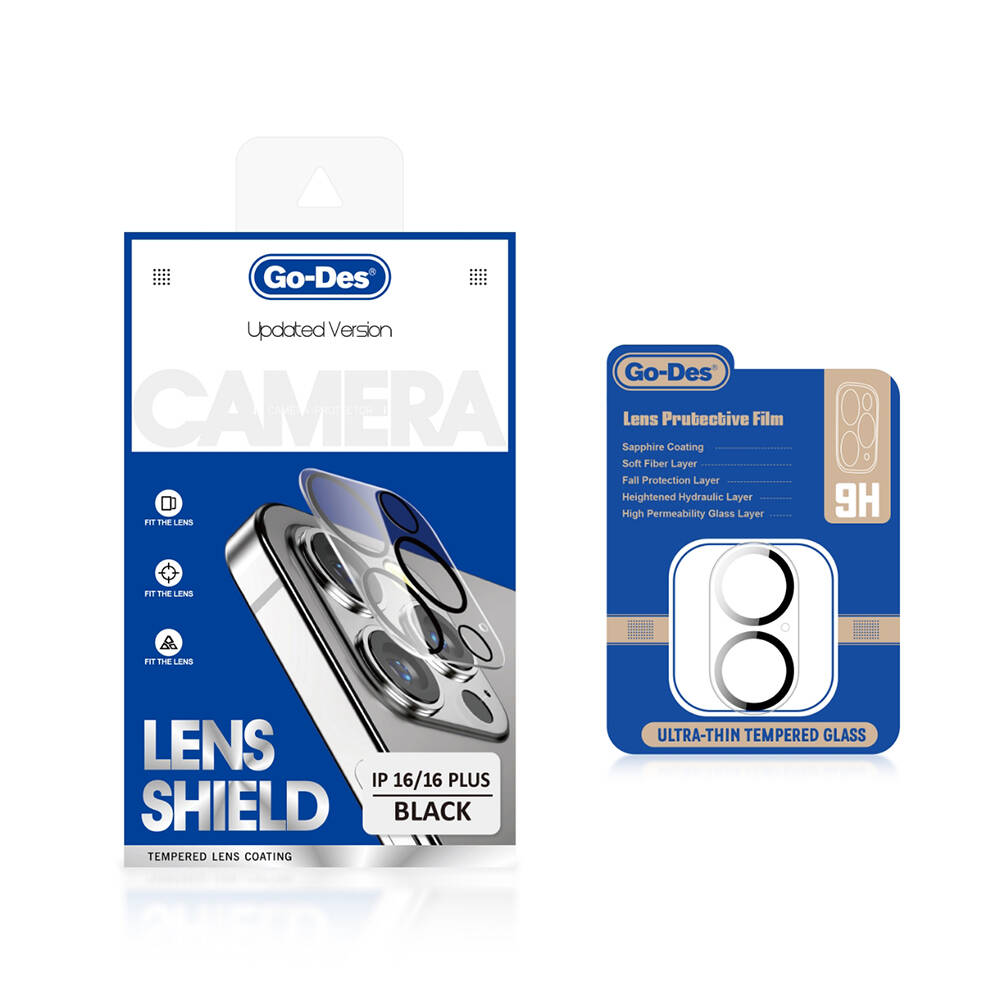 [RNZ-TA108264] Apple iPhone 16 Plus Uyumlu Go Des Lens Shield CL-14 Kamera Lens Koruyucu