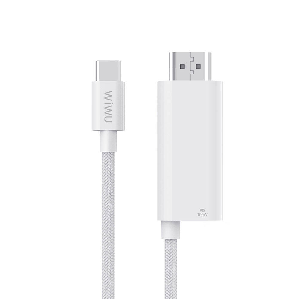 [RNZ-TA108269] Wiwu Wi-PS001 Type-C to HDMI (4K@60Hz) PD Şarj ve Projeksiyon Kablosu 1.8M