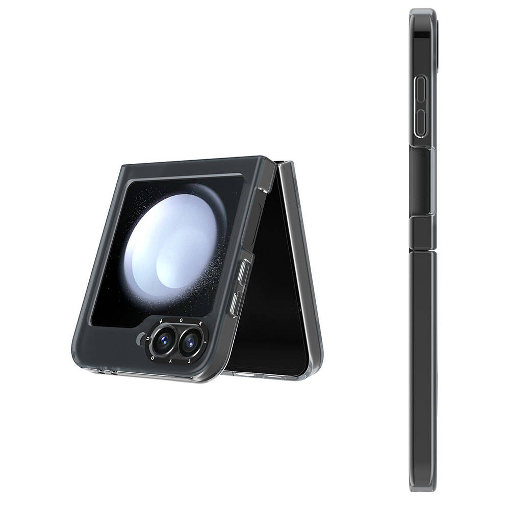 [RNZ-TA108287] Samsung Galaxy Z Flip 6 Uyumlu Kılıf M-safe Şarj Özellikli Youngkit Hidden Sand Serisi Kapak (Siyah)