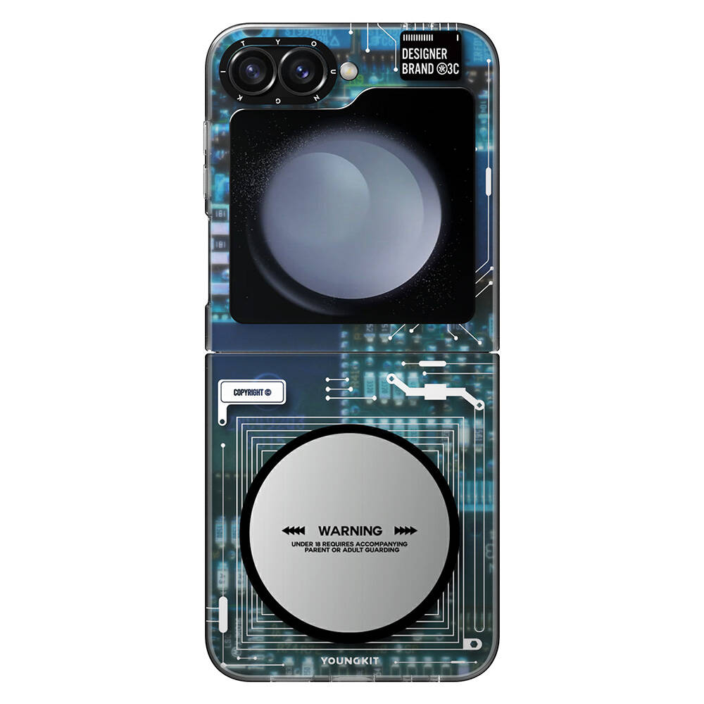 Samsung Galaxy Z Flip 6 Uyumlu Kılıf M-safe Şarj Özellikli Youngkit Technology Serisi Kapak