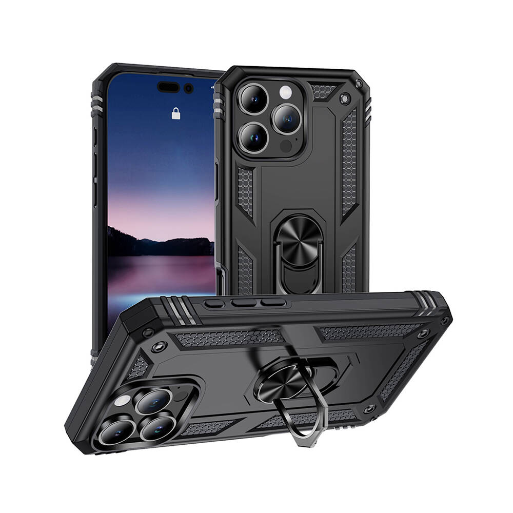 [RNZ-TA108945] Apple iPhone 16 Pro Max Uyumlu Kılıf Zore Vega Kapak (Siyah)