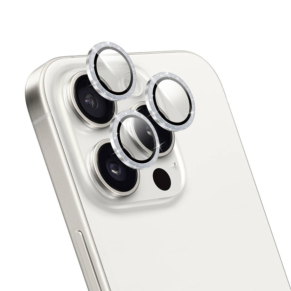 Apple iPhone 16 Pro Max Uyumlu Wiwu LG-006 Diamond Lens Guard Kolay Uygulama Aparatlı Kamera Lens Koruyucu