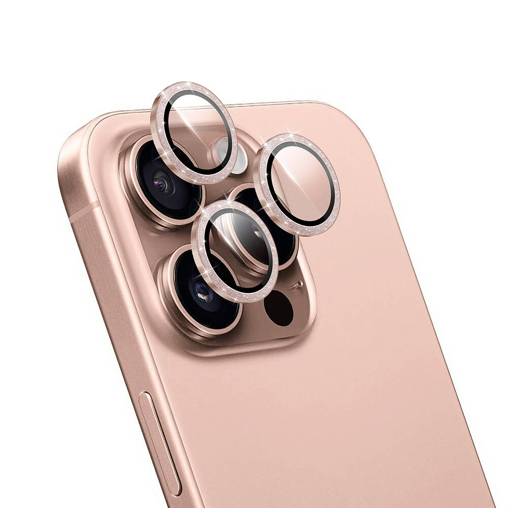 Apple iPhone 16 Pro Max Uyumlu Wiwu LG-006 Diamond Lens Guard Kolay Uygulama Aparatlı Kamera Lens Koruyucu