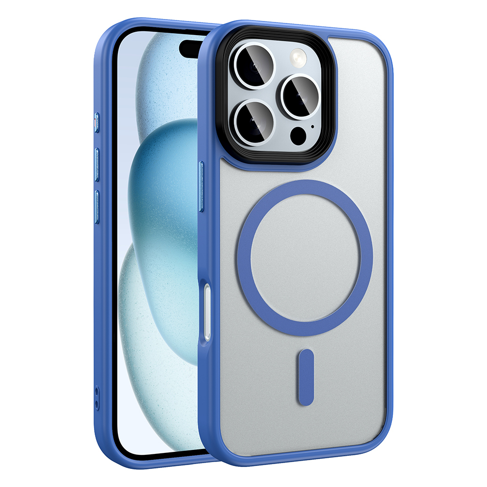 Apple iPhone 16 Pro Uyumlu Kılıf Mat Arka Yüzey Wireless Şarj Özellikli Zore Flet M-safe Kapak