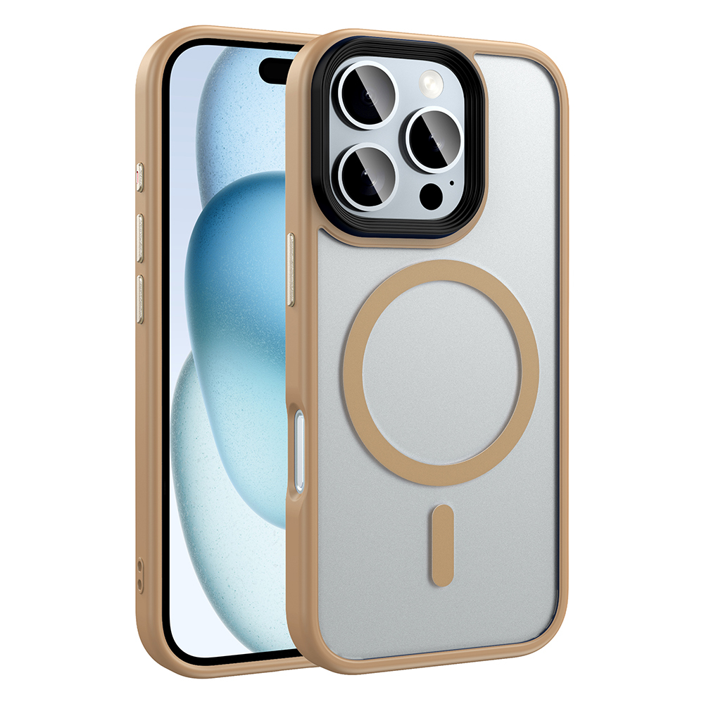 Apple iPhone 16 Pro Uyumlu Kılıf Mat Arka Yüzey Wireless Şarj Özellikli Zore Flet M-safe Kapak