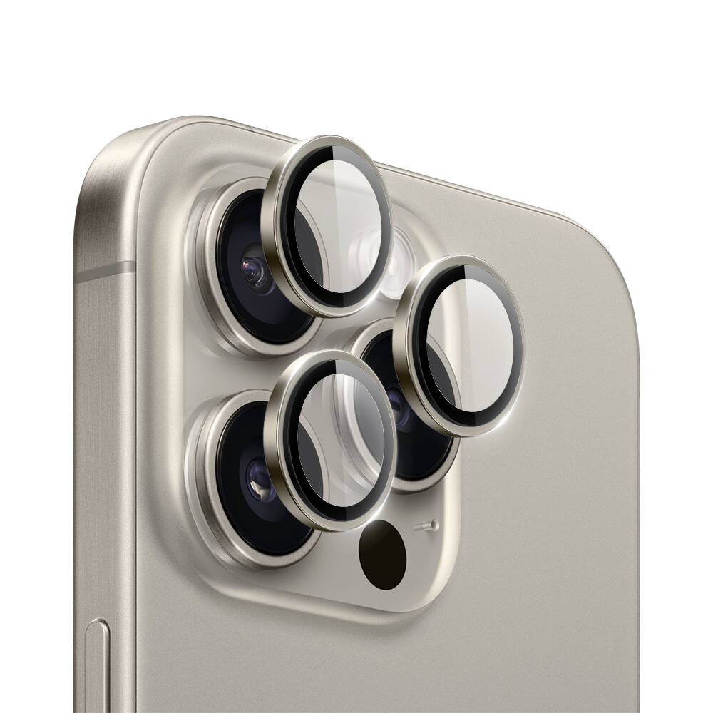 Apple iPhone 16 Pro Max Uyumlu Wiwu LG-004 PVD Lens Guard Metal Kamera Lens Koruyucu