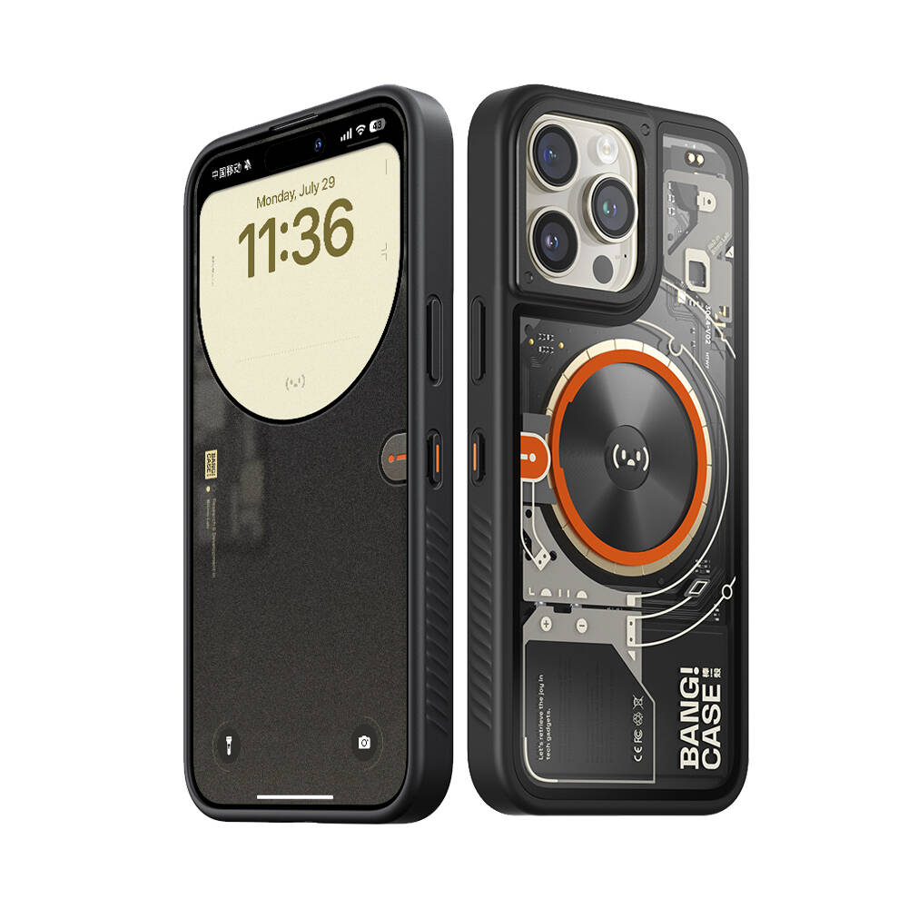 [RNZ-TA109056] Apple iPhone 14 Pro Uyumlu Kılıf Özelleştirilebilir 3 Fonksiyonlu Bluetooth Bağlantılı Bitmo Lab Bangcase Akıllı M-safe Kapak