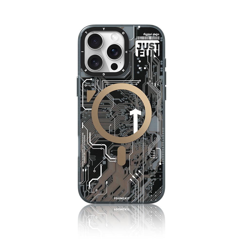 Apple iPhone 16 Pro Uyumlu Kılıf M-safe Şarj Özellikli Youngkit Technology Serisi Kapak