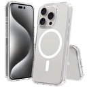 Apple iPhone 16 Pro Uyumlu Kılıf M-safe Şarj Özellikli Şeffaf Sert PC Zore Embos Kapak