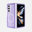 Samsung Galaxy Z Fold 6 Uyumlu Kılıf M-safe Şarj Özellikli Parlayan Simli Saydam Renkli Zore Allstar Kapak