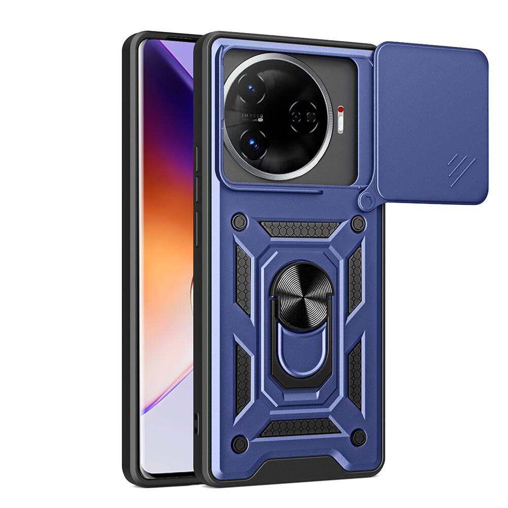 Tecno Camon 30 Pro 5G Uyumlu Kılıf Magnetik Standlı Kamera Korumalı Zore Sürgülü Vega Kapak