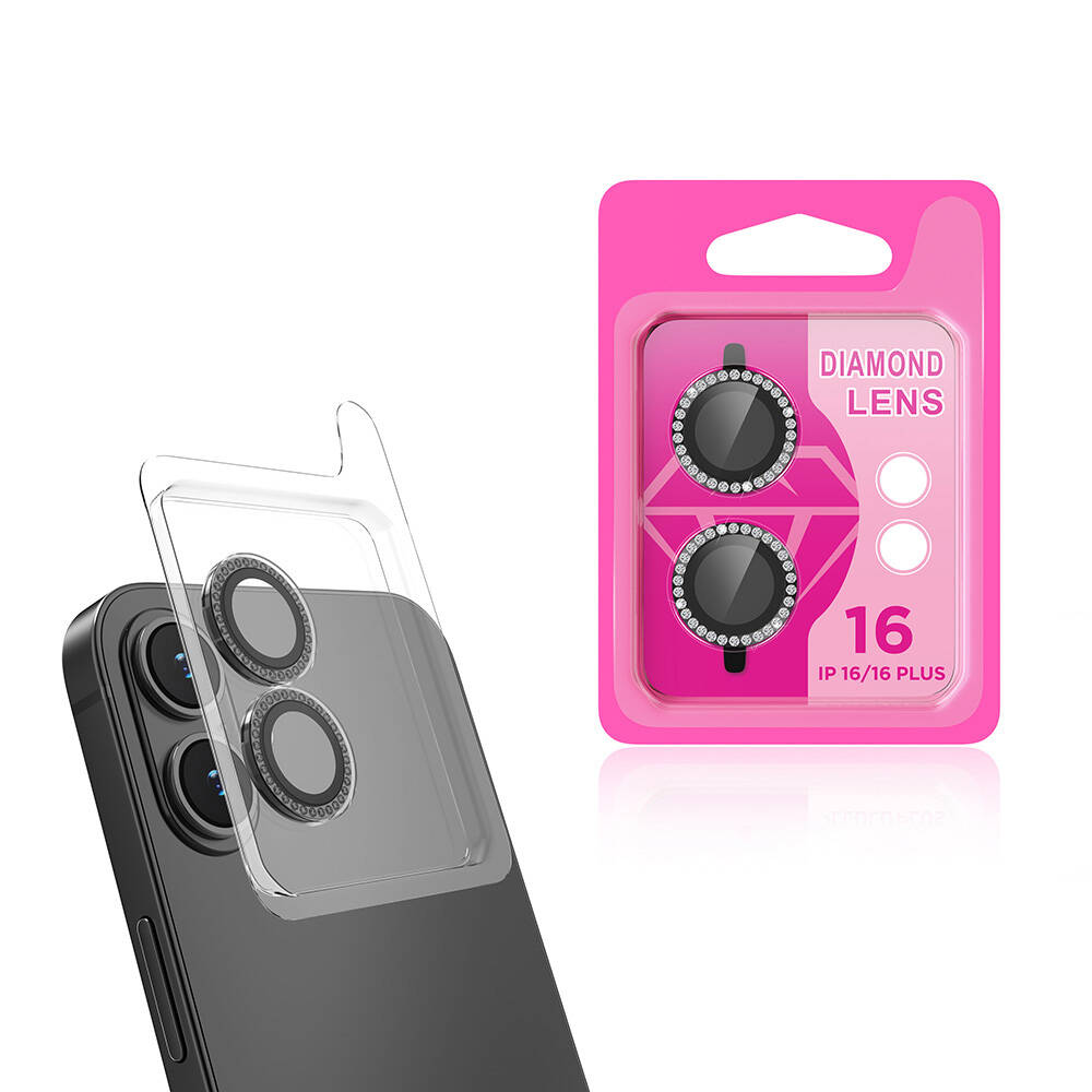 [RNZ-TA109154] Apple iPhone 16 Plus Uyumlu Zore CL-06 Kamera Lens Koruyucu (Siyah)