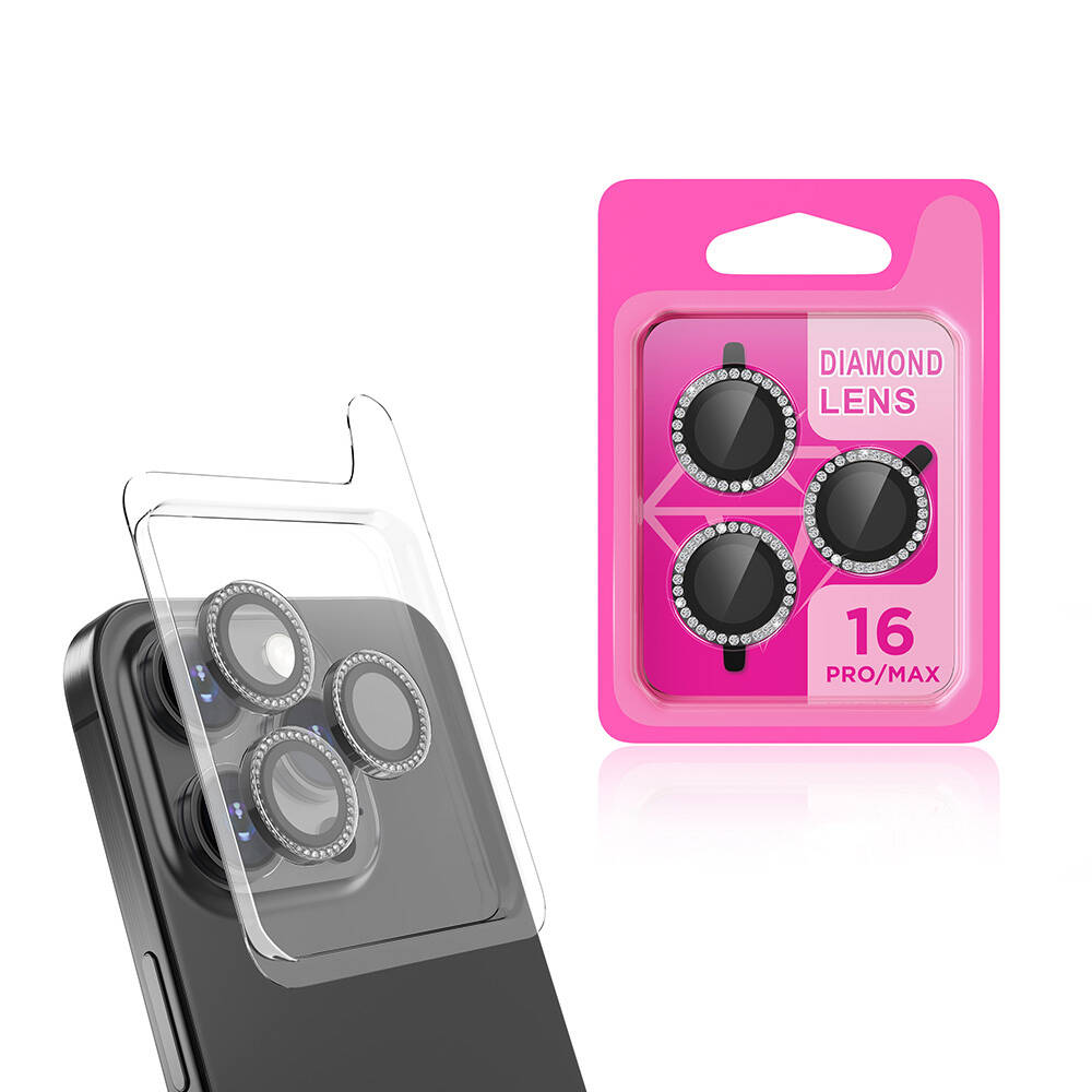 [RNZ-TA109159] Apple iPhone 16 Pro Uyumlu Zore CL-06 Kamera Lens Koruyucu (Siyah)