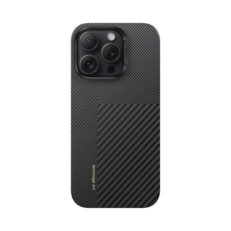 [RNZ-TA109228] Apple iPhone 16 Pro Max Uyumlu Kılıf M-safe Şarj Özellikli Karbon Fiber Benks Montage ArmorAir Kevlar Kapak
