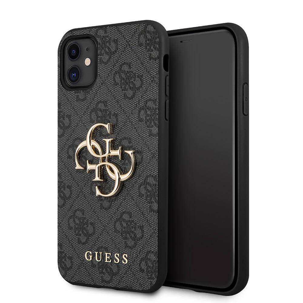 Apple iPhone 11 Uyumlu Kılıf Guess PU Deri Büyük Metal Logo Dizaynlı Kapak