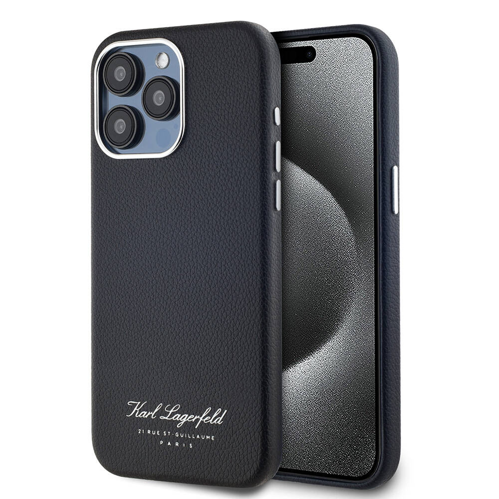 Apple iPhone 15 Pro Max Uyumlu Kılıf Karl Lagerfeld Orjinal Lisanslı KL Yazılı Hotel Kapak