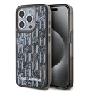 Apple iPhone 15 Pro Uyumlu Kılıf Karl Lagerfeld Orjinal Lisanslı Simli KL Yazılı Monogram Gradıent Kapak