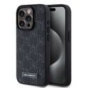 Apple iPhone 15 Pro Uyumlu Kılıf Karl Lagerfeld Orjinal Lisanslı M-safe Şarj Özellikli KL Yazılı Hot Stamp Kapak