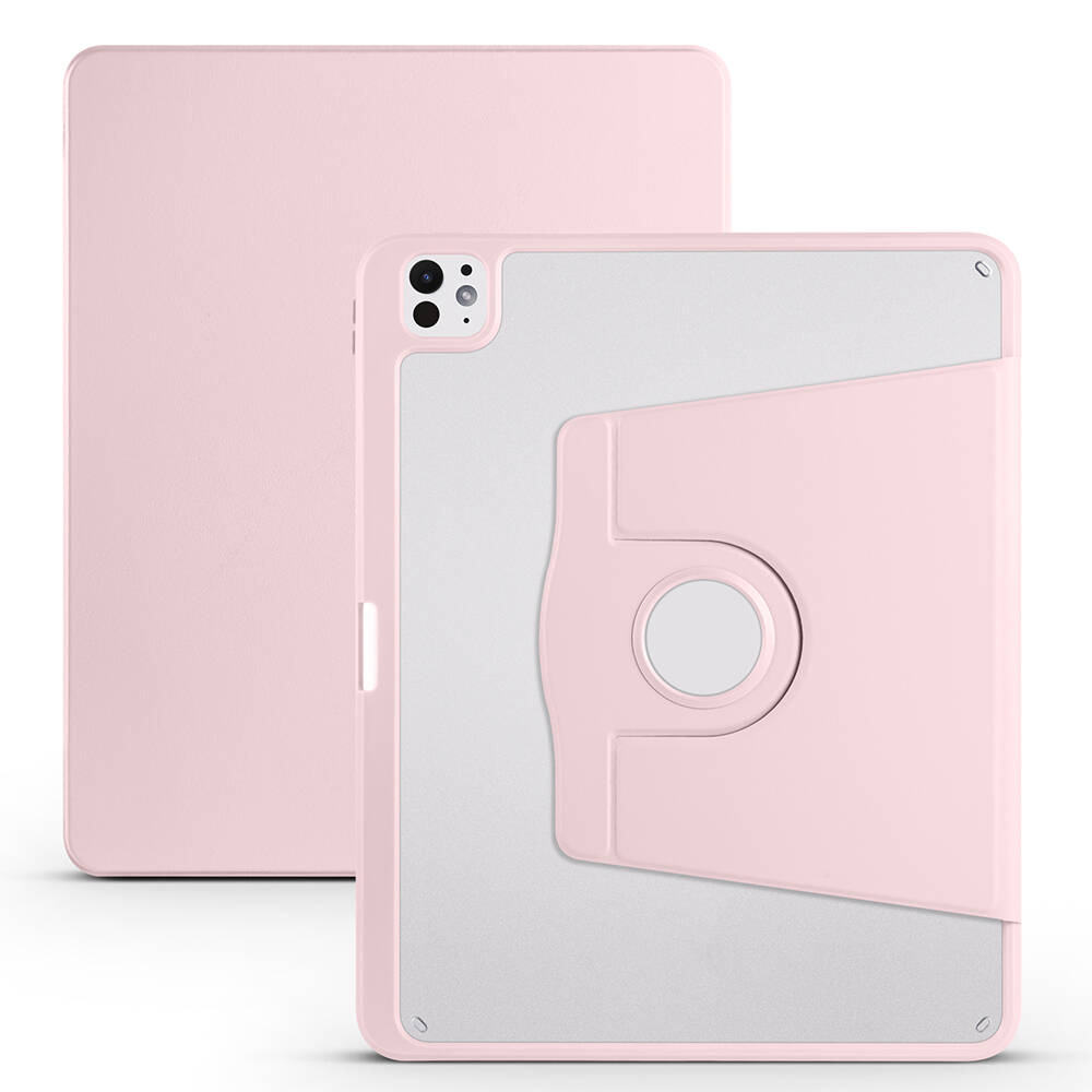 Apple iPad Pro 13 2024 Uyumlu Kılıf Zore Termik Kalem Bölmeli Dönebilen Standlı Kılıf