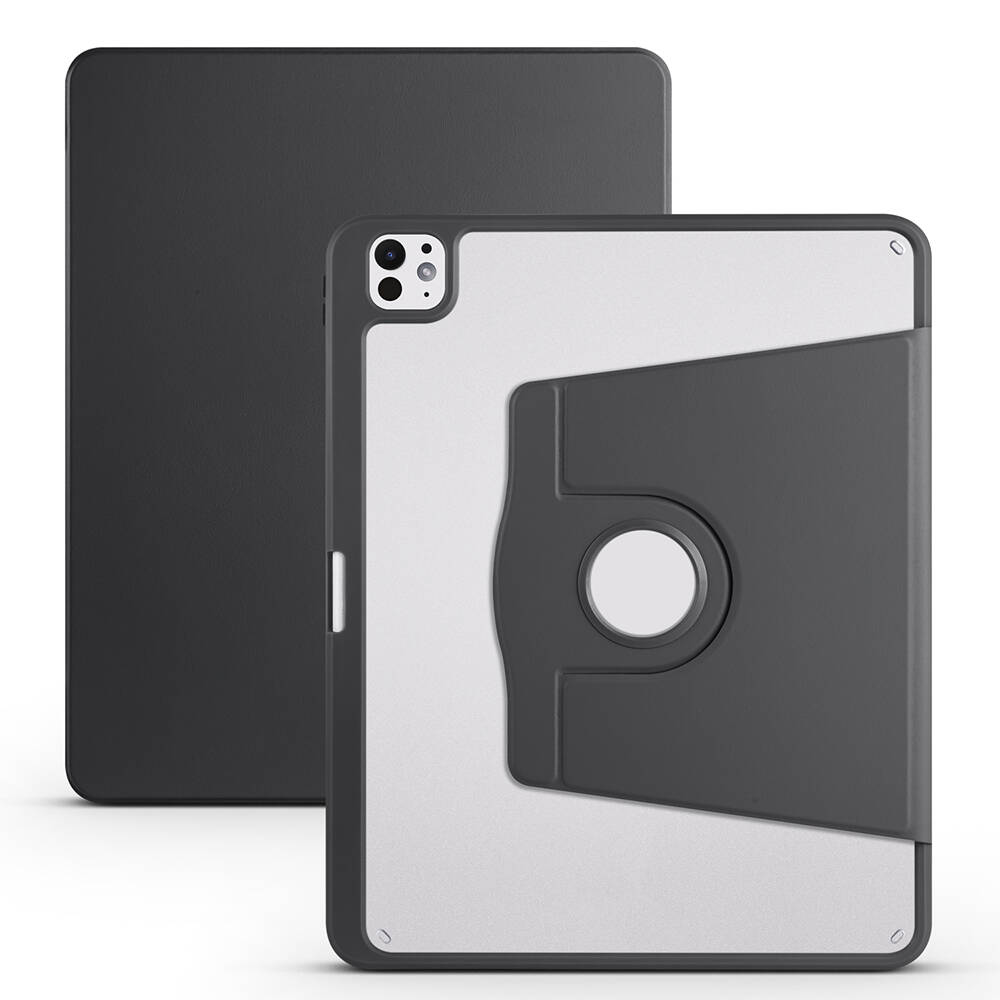 Apple iPad Pro 13 2024 Uyumlu Kılıf Zore Termik Kalem Bölmeli Dönebilen Standlı Kılıf