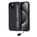 Apple iPhone 14 Uyumlu Kılıf Karl Lagerfeld Orjinal Lisanslı Anahtarlıklı Taşlı KL Yazılı Saffiano Rhinestones Kapak