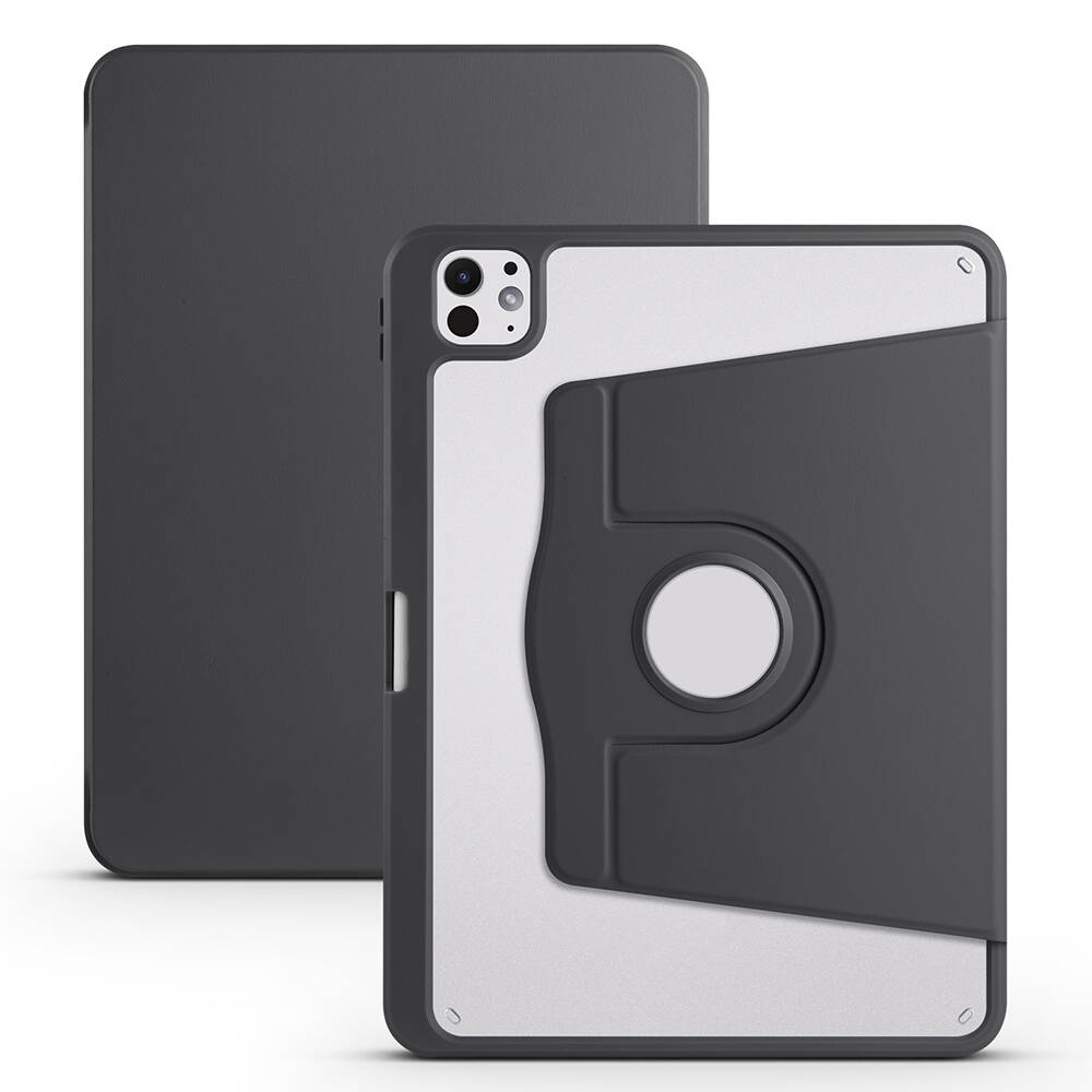 Apple iPad Pro 11 2024 Uyumlu Kılıf Zore Termik Kalem Bölmeli Dönebilen Standlı Kılıf