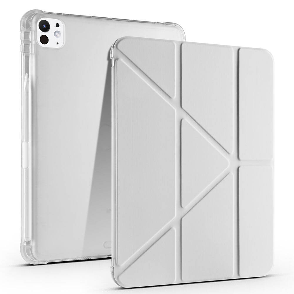 Apple iPad Pro 11 2024 Uyumlu Kılıf Zore Tri Folding Kalem Bölmeli Standlı Kılıf
