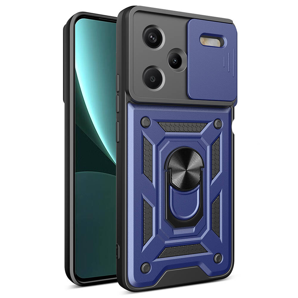Xiaomi Redmi Note 13 Pro Plus 5G Uyumlu Kılıf Magnetik Standlı Kamera Korumalı Zore Sürgülü Vega Kapak