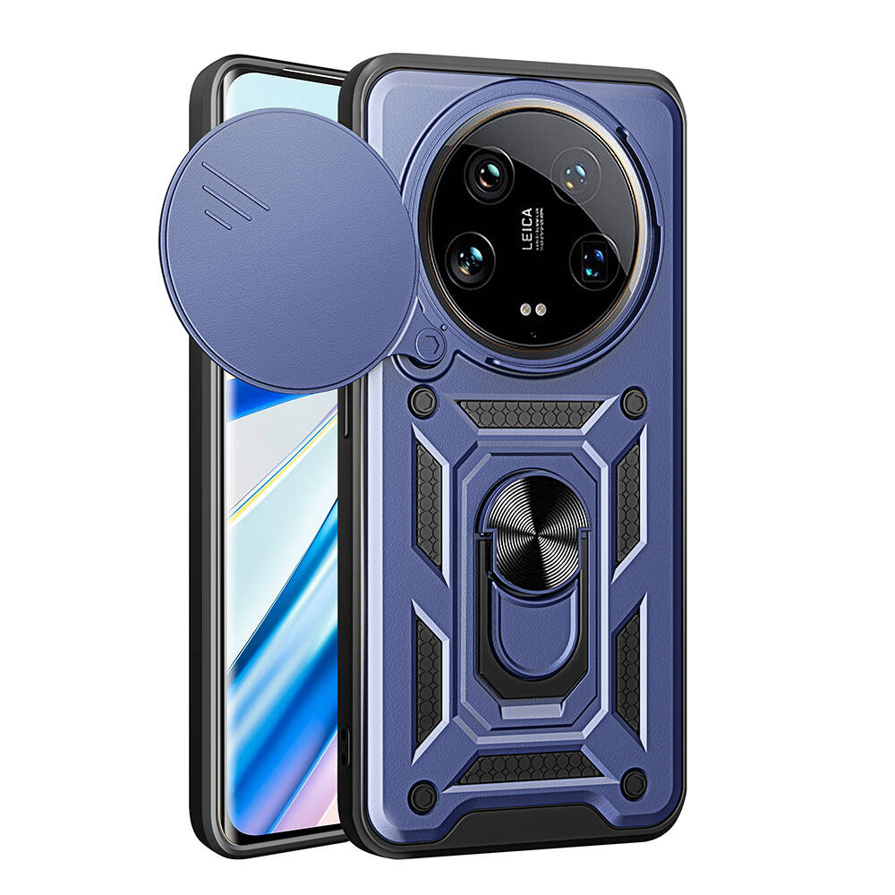 Xiaomi Mi 14 Ultra Uyumlu Kılıf Magnetik Standlı Kamera Korumalı Zore Sürgülü Vega Kapak