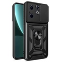 Infinix Hot 40i Uyumlu Kılıf Magnetik Standlı Kamera Korumalı Zore Sürgülü Vega Kapak