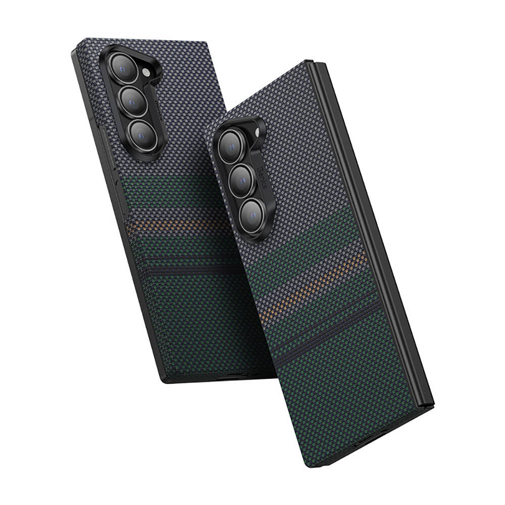 Samsung Galaxy Z Fold 6 Uyumlu Kılıf Karbon Fiber Tasarımlı Benks Aurora ArmorAir Kevlar Kapak